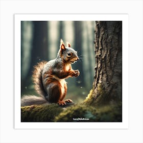 Squirrel In The Forest 201 Art Print