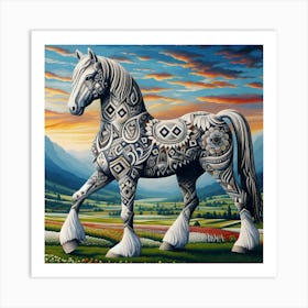 Abstract Horse 10 Art Print