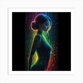 Neon Girl Art Print