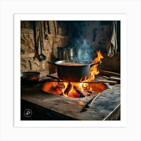 Pot On Fire Art Print