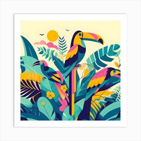 Toucans In The Jungle Art Print