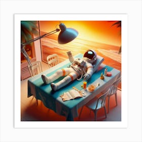 Chillax Astronaut Art Print