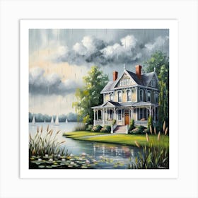 House By The Lake Art Print