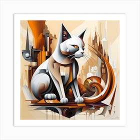 Cat In The City Art Print