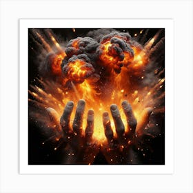 Explosion Of Hands Art Print