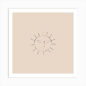 Sun with happy face Art Print