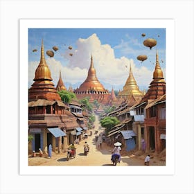 Myanmar City Art Print