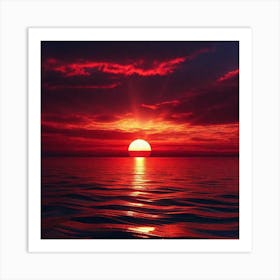 Sunset Over The Ocean 167 Art Print