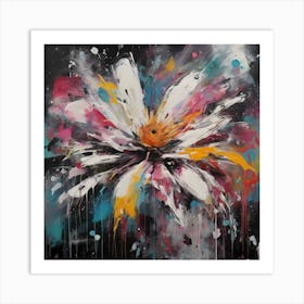 Flower Graffiti Abstract Paint Chaos Color Burst 2 Art Print