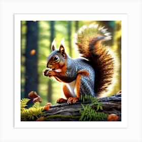 Squirrel In The Forest 424 Art Print