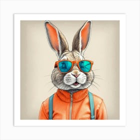 Rabbit In Sunglasses 6 Art Print