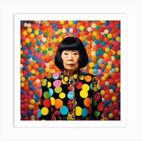 Asian Woman With Balloons Art Print