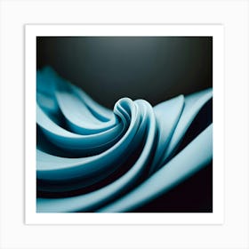 Abstract Blue Fabric 2 Art Print