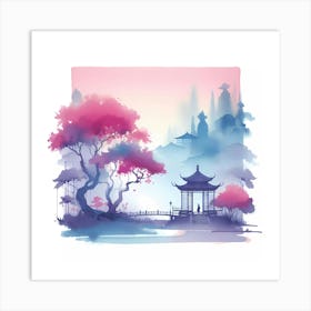 Chinese Watercolor Painting 3 Art Print