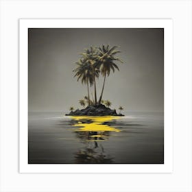 A small Island with a Palm tree 1 Art Print