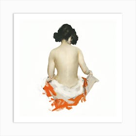 Naked woman illustration, Art Print