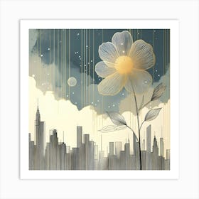 Flower In The Rain Art Print