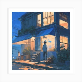 House At Night Art Print