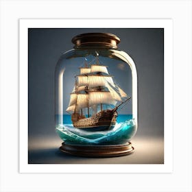 Ship In A Bottle 3 Art Print