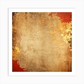 Abstract Vintage Thanksgiving Design Featuring Weathered Metallic Gold Paint Splashes On A Warm Pape 2 1 Art Print