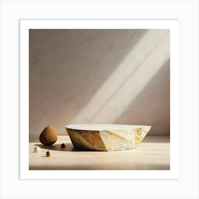 White Marble Coffee Table Art Print