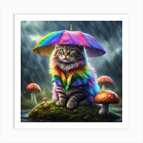 Rainbow Cat Art Print