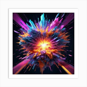 Plasma Explosion Glitch Art 25 Art Print