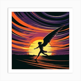 Angel At Sunset Art Print