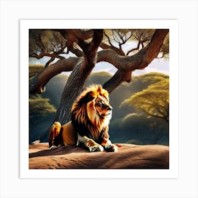 Lion In The Forest 47 Art Print