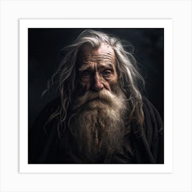 Portrait Of Old Man With Long Beard Art Print