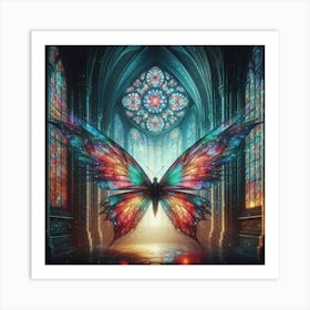 Butterfly In The Church 1 Art Print