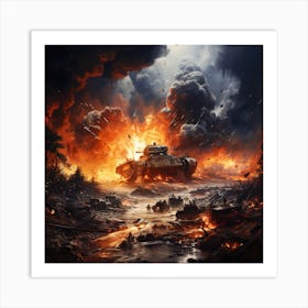 A Fierce Battle Between Two Nations Art Print