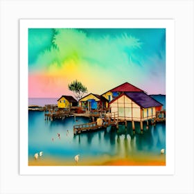 Coastal Village No.2 Art Print