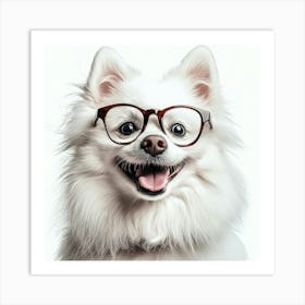 Dog In Glasses Art Print