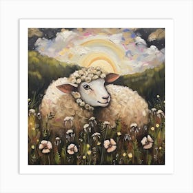 Sheep Fairycore Painting 3 Art Print