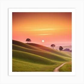 Sunset In The Countryside Art Print