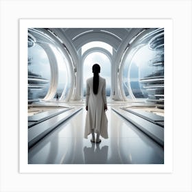 Girl In The White Dress Art Print