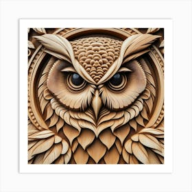 Owl Carving 5 Art Print