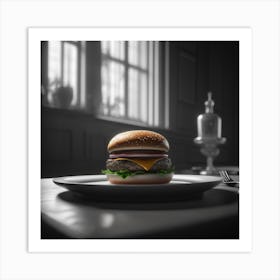 Burger On A Plate 24 Art Print