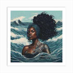 Usternada The Mermaid Goddess Art Print