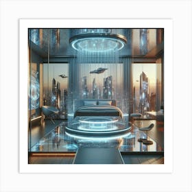 Futuristic Bedroom 1 Art Print