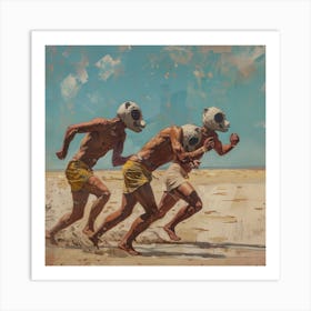 Men Running Desert 2 Fy S Art Print