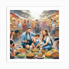 Discover New Flavors and Filming Tips at the Globetrotting Family Food Fair Art Print