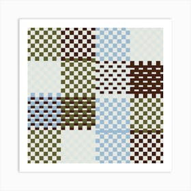 Light Blue Checkered Gingham Art Print