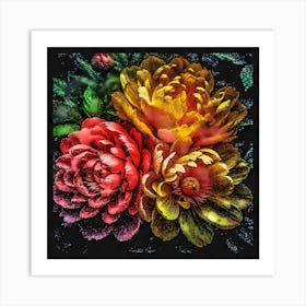 Three Peonies Poster