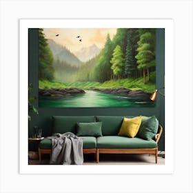 River In The Mountains Art Print