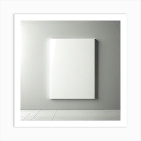 Mock Up Blank Canvas White Pristine Pure Wall Mounted Empty Unmarked Minimalist Space P (17) Art Print