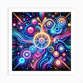 Glowing Neon Lights Art Print