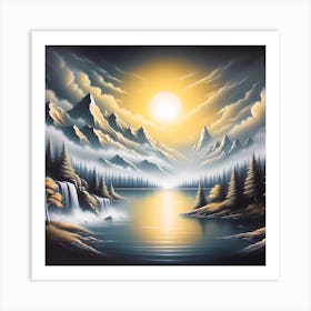 Sunset At The Lake Art Print