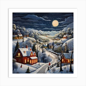 Watercolor Winter Tapestry Art Print